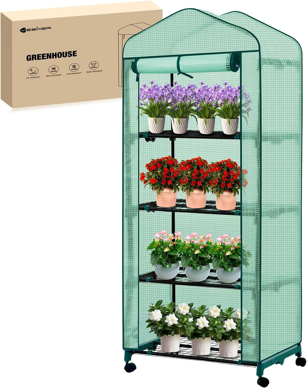 yesker mini greenhouse 27"x20"x63" portable indoor / outdoor, main product view