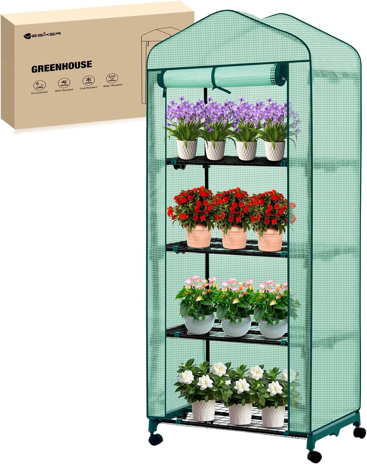 yesker mini greenhouse 27"x20"x63" portable indoor / outdoor, main product view