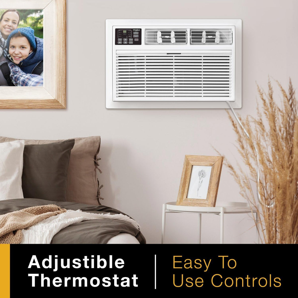 whirlpool 12,000 btu wall air conditioner, up to, side view
