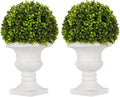 artificial boxwood topiary plants with vase, artificial boxwood, main product view