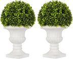 artificial boxwood topiary plants with vase, artificial boxwood, main product view