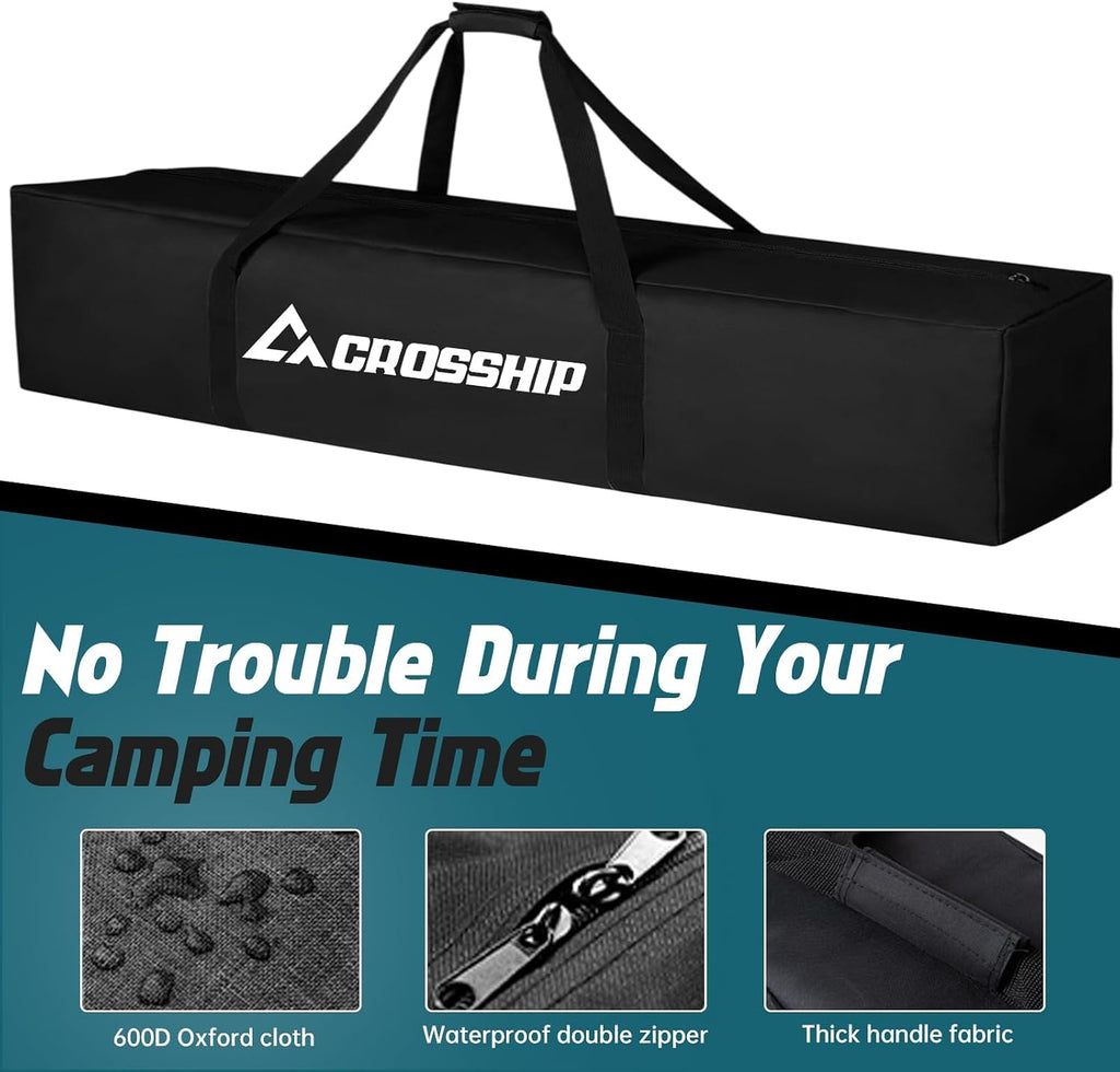 Heavy-Duty Hammock Storage Bag - Black, 41.3''L x 10''W, Oxford Fabric, Zipper Closure, Carrying Bag for Hammock, Stand, Camping Gear & More