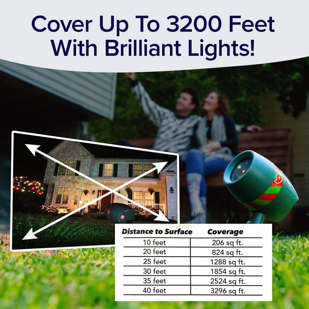Star Shower Ultra 9 Outdoor Laser Light Show with Remote, AS SEEN ON TV, New 9 Unique Patterns, Showers Home w/Thousands of Lights, 3 Color Combinations, Motion or Still, Up to 3200 Sq Ft