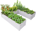 anleolife 74x74x18in u-shaped galvanized raised garden bed, antique, main product view