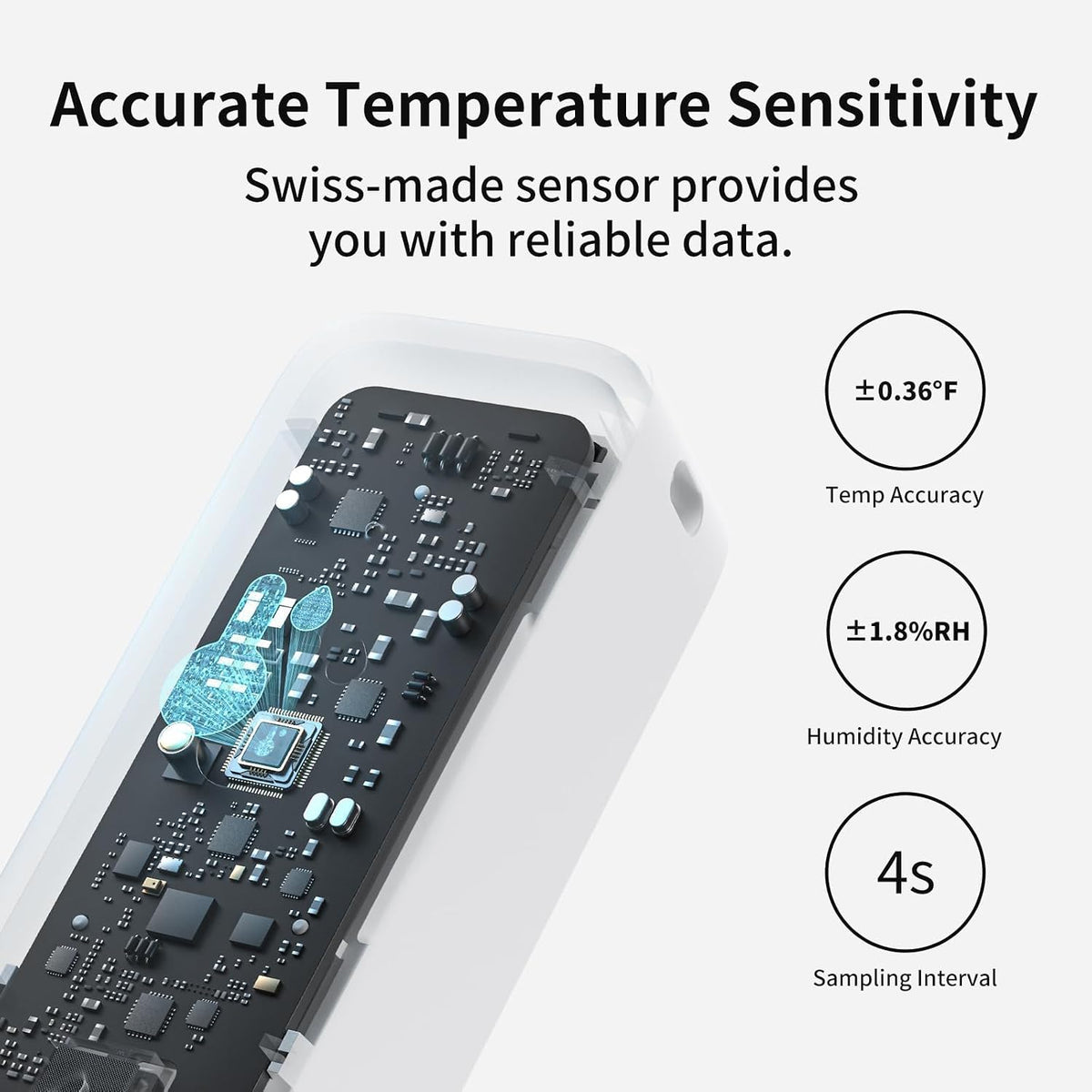 switchbot wifi thermometer hygrometer 3 pack with hub, close-up detail