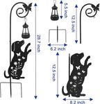 Solar Dog Lantern Garden Stakes - Outdoor Decorative Solar Lights for Yard, Patio, Pathway - Weatherproof Metal Dog Stake with Auto Night Lighting