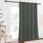 NICETOWN Patio Blackout Curtain Panels - Extra Wide Sliding Door Thermal Insulated Drape, Privacy Room Divider Curtain for Bedroom Office (Dark Mallard, 66 x 118 Inch Long)