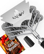 Lolifeve Grill Brush and Scraper, Bristle Free Grill Brush for Outdoor Grill, Safe Stainless Steel BBQ Grill Brush Comes with Non-Slip Handle for Gas, Charcoal & Cast Iron, Mens Gifts for Him