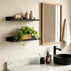 mygift artificial pothos plant, acacia wood planter box, close-up detail