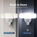 Onforu 75W LED Flood Light Motion Sensor Outdoor, 7000lm Dusk to Dawn Flood Light, Security Light with Three Head, IP65 Waterproof Exterior Floodlight, 6500k Wall Light for Entryway Stairs Yard Garage