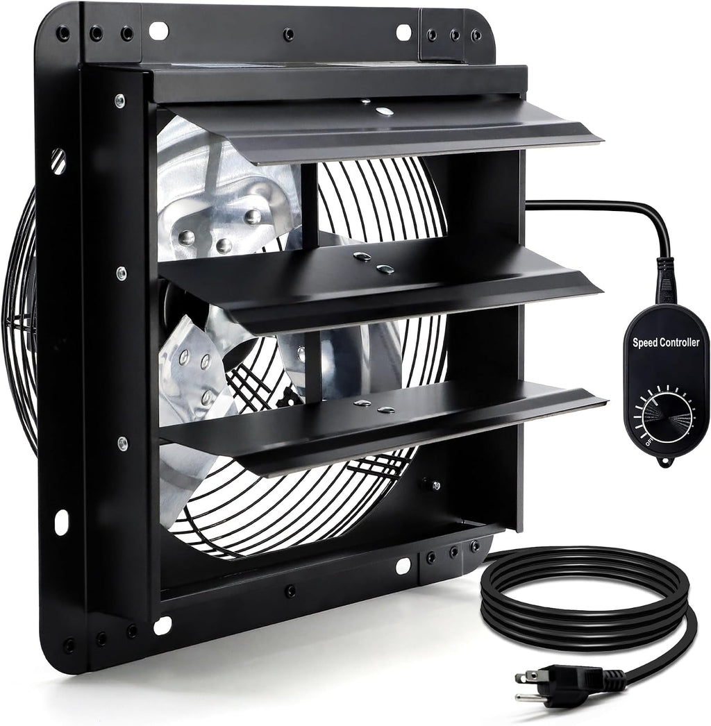 12 inch shutter exhaust fan for greenhouse, shed, main product view