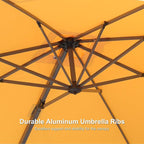 PURPLE LEAF 8' X 8' Patio Umbrella for Pool 7' High Offset Outdoor Cantilever Umbrella Swimming Pool Umbrella with 360°Rotation for Poolside Yellow