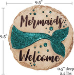 Spoontiques - Garden Décor -Mermaids Welcome Stepping Stone - Decorative Stone for Garden