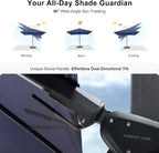 PURPLE LEAF 9' X 12' Right-left Tilt Patio Umbrella with Base Outdoor Cantilever Swivel Rectangle Umbrella Aluminum Offset Umbrella with 360-degree Rotation for Garden Deck Pool Patio Navy