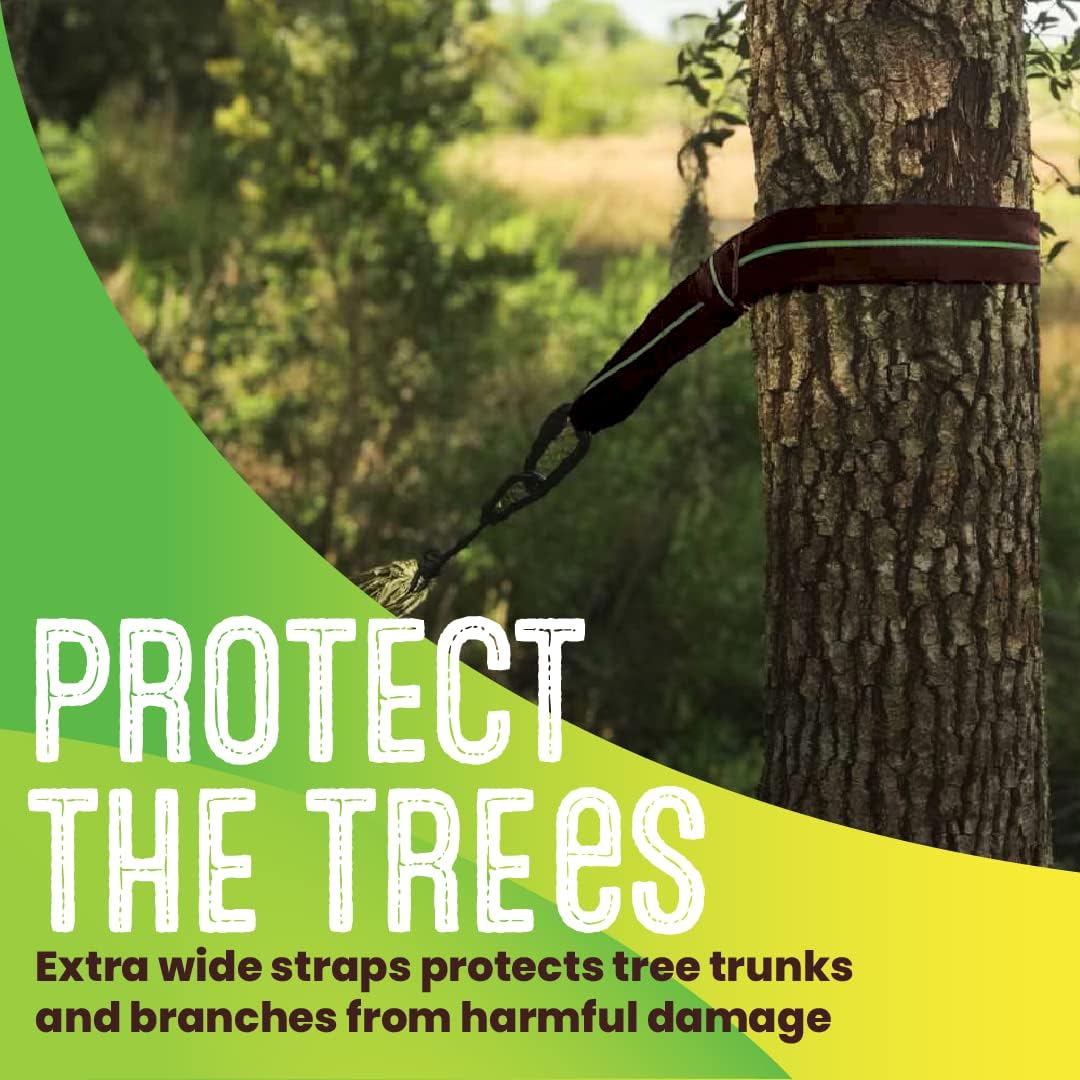 Swurfer Tree Swing Hammock Straps –Hanging Kit for Hammock, Tree Swings, Durable, Weatherproof, Rust Free, Secure Lock Snap Carabiners Included, Weight Limit 2200 lbs Per Strap (5 Feet - 2 Straps)