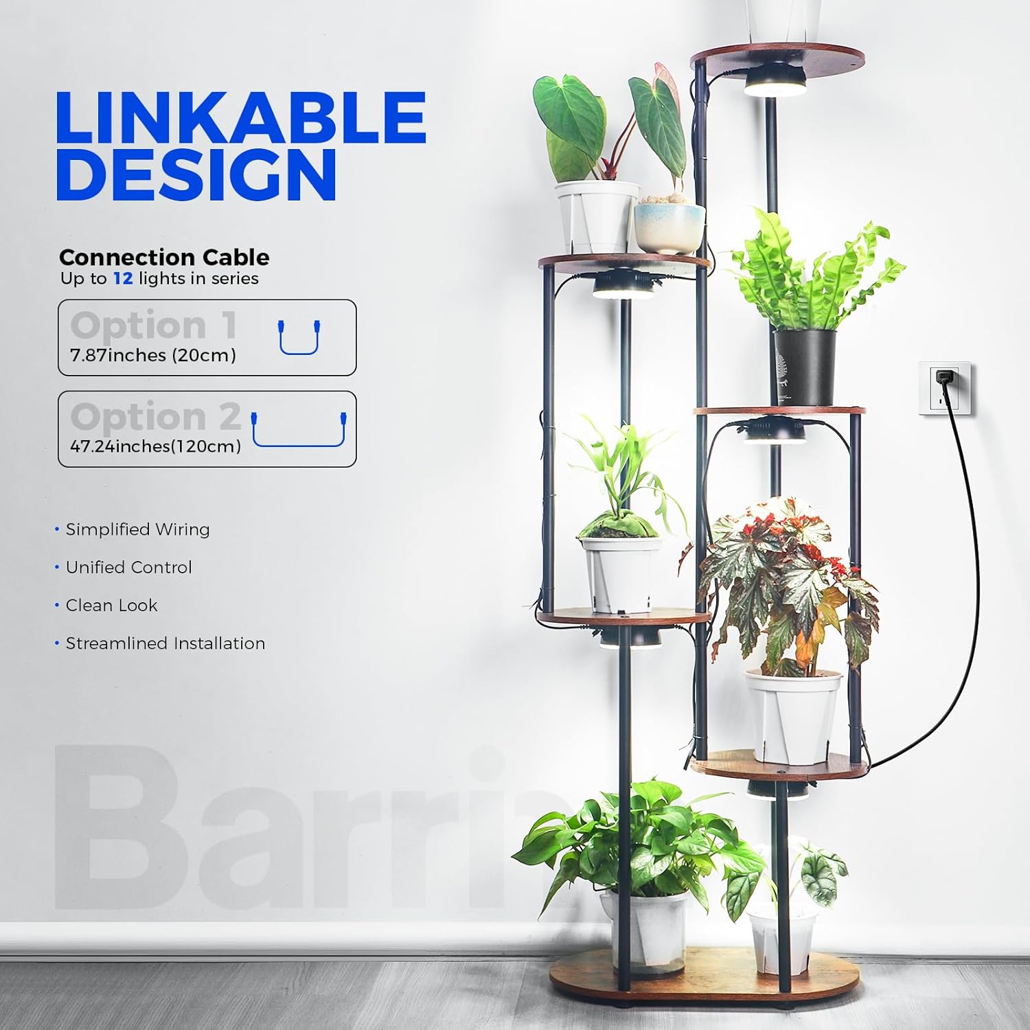 Barrina OG09 Puck Grow Light, 18W(2 x 9W), 5000K, Timer, 2 Packs, Black | Full Spectrum Plant Light for Indoor Plants, Magnetic & Linkable, 5 Levels Dimmable, Small Grow lamp, Perfect for Plant Shelf