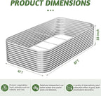 2 Pack Tall 8x4FT Corrugated Galvanized Steel Raised Garden Bed Outdoor, Metal Above Ground Garden Bed for Vegetables and Flowers, Raised Beds for Gardening-8x4x1.5FT