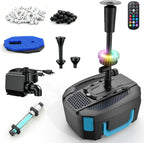 850GPH All-in-1 Pond Pump for Pond 100 to 750 Gallons | Built in U - V Light & Colorful LED, Submersible Fountain Pump for Koi Ponds, Waterfall & Water Features to Clean Green Water
