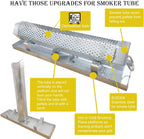 2X12'' Smoke Tube Kit for Pellet Smoker With Tray and Tube Cover | 5 Hours Billowing Smoke, Works with Any Grill or Smoker, smoke tube for pellet smoker, 2X12" Hexagonal smoke tube kit