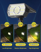 Kaxiida Solar Lights Outdoor Waterproof IP68, 3 Lighting Models Solar Powered Spot Lights Outdoor, 56LED Light Dusk to Dawn for Yard Patio Garden Pathway Landscape Lighting