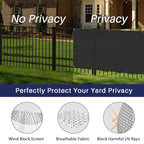 Windscreen4less Privacy Fence Screen Heavy Duty Windscreen Fencing Mesh Fabric Shade Net Cover with Brass Grommtes for Outdoor Wall Garden Yard Pool Deck, 6'x280' Black