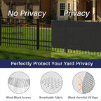 Windscreen4less Privacy Fence Screen Heavy Duty Windscreen Fencing Mesh Fabric Shade Net Cover with Brass Grommtes for Outdoor Wall Garden Yard Pool Deck, 6'x137' Black