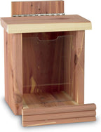 Pennington Cedar Squirrel Snacker Feeder, Squirrel Feeder, 2.75 LB | Hanging squirrel feeder, bird and squirrel feeder, eastern red cedar; mounts to tree, post or fence, keeps food dry