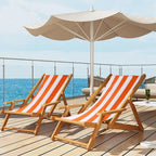 GORGECRAFT 1pc Beach Sling Chair Replacement Canvas 120X43cm Outdoor Chairs Cloth Replacements Reclining Sling Replacement for Sunbathing Garden Courtyard Beach Relaxation, Orange Red White Stripes