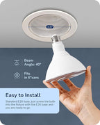 EDISHINE PAR38 Flood Lights Outdoor Bulb, Dimmable LED Flood Light Bulbs, 1800LM, 18W Equivalent 120W, Weatherproof LED Light Bulb for Backyard, Garage, Porch, Garden, 5000K Daylight, E26, 4 Pack
