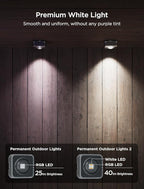 Govee Permanent Outdoor Lights 2, 50ft RGBIC Outdoor Lights with 36 LED Lights, IP67 Waterproof, 100 Scene Modes with 40lm White for Outdoor Decorations, Works with Alexa, Google Assistant, Black