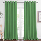 NICETOWN Sliding Door Window Treatment Blackout Patio Door Curtain Panels, Privacy Thermal Drapes for Bedroom Living Room Department with Grommet Top (Froest Green, W66 x L110)