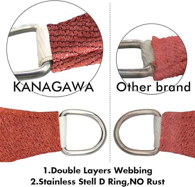 KANAGAWA 6'X24' Rust Red Custom Size Sun Shade Sail Rectangle UV Block Canopy Cover for Patio Backyard Lawn Garden Outdoor (Customized Available)