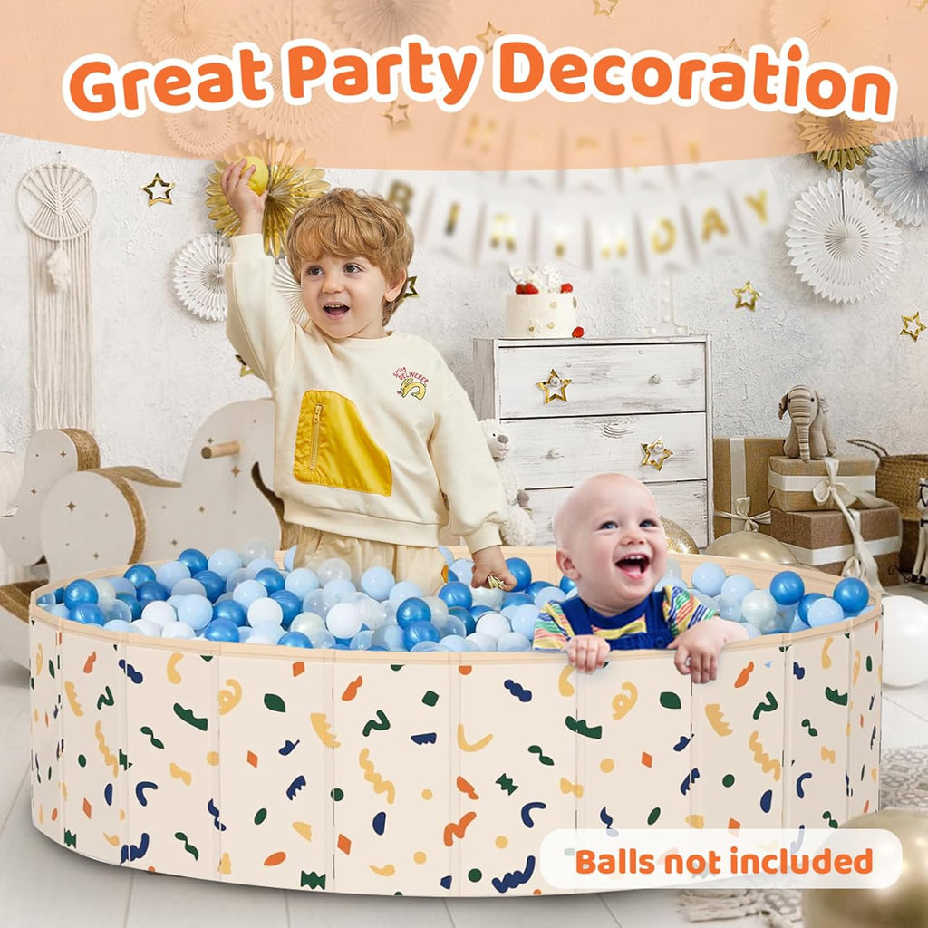 AirSwim Dog Pool, Foldable Kiddie Pool Hard Plastic, 47" x 12" Ball Pit | Portable Swimming Pool for Dogs Cats and Kids, Collapsible pool Pets Bath Tub Sandbox Suitable for Indoor and Outdoor Game