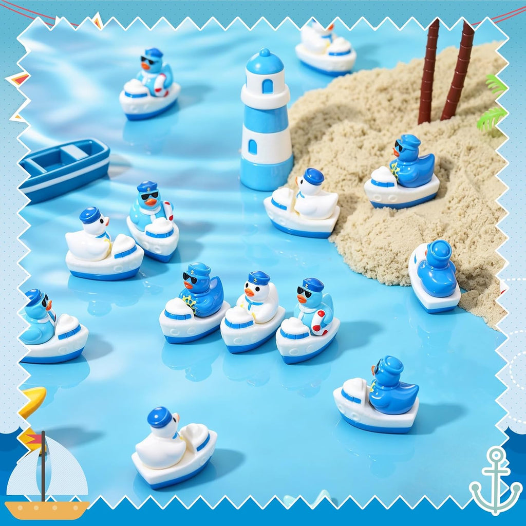 30 Pcs Sailor Cruise Ducks, Mini Sailor Cruise Resin Ducks Bulk | Fun Printed Toy Figures for Birthday Party Favors, Themed Decor, Kids Gift Collection (Cruise Duck)