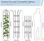 100% Metal Trellis for Climbing Plants Outdoor 6.6ft 1PK,Garden Obelisk Trellis for Potted Plants Indoor with Ties and Butterflies,Plant Support for Clematis Tomato Cucumber Ivy Rose