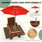 Squirrel Feeder with Umbrella Squirrel Table Feeder with Sturdy Squirrel Feeder with Corn Cob and Peanut Tray Holder Sturdy with Solid Structure Easy to Install
