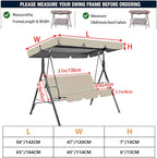 Patio Swing Cushion Set Replacement Canopy Swing Seat for 2/3/4 Seater Swings Chairs,Patio Hammock Swings Canopy Cushion Replacement Cover 210D Oxford Cloth Waterproof,Green 2,56 * 47in+51 * 18.9in