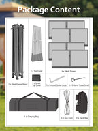 Garvee Pop Up Gazebo Screen Tent,Hexagonal Instant Gazebo Tent with Mosquito Netting Outdoor Canopy,6 Sided Sun Shelter 13x13ft with Mesh Netting,Pavilion Tents for Patio,Light Gray+Dark Gray
