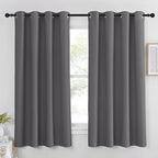 NICETOWN Blackout Window Curtain for Bedroom - (Grey Color) Home Decoration Thermal Insulated Room Darkening Drape/Drapery, W52 x L63 Inch, 8 Grommets/Rings Top, 1 Panel