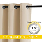 NICETOWN Sliding Door Curtain for Living Room, Blackout Patio Curtain & Drape Privacy Thermal Insulated Window Treatment for French/Patio Door (1 Panel, Biscotti Beige, W80 x L90)