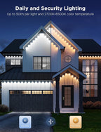 Govee Permanent Outdoor Lights Pro, 150ft with 90 RGBIC LED Lights for Daily and Accent Lighting, 75 Scene Modes for Outdoor Decor, IP67 Waterproof, Works with Alexa, Google Assistant, Matter, Black
