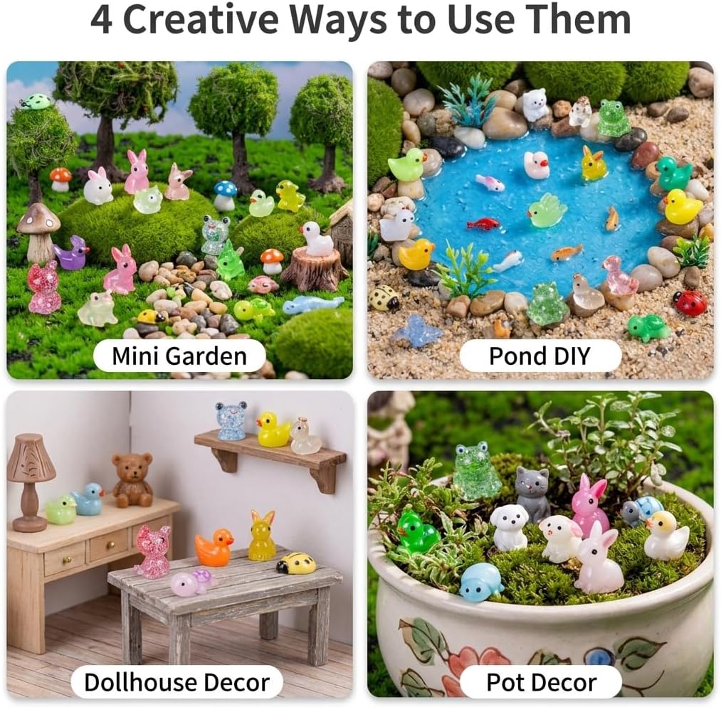 400 pcs Mini Resin Animals Many Styles Variety Tiny Animals Figures Miniature Little Small Animal Figurines Bulk for Micro Fairy Garden Landscape Accessories Hide Crafts Decor Aquarium