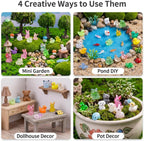 400 pcs Mini Resin Animals Many Styles Variety Tiny Animals Figures Miniature Little Small Animal Figurines Bulk for Micro Fairy Garden Landscape Accessories Hide Crafts Decor Aquarium