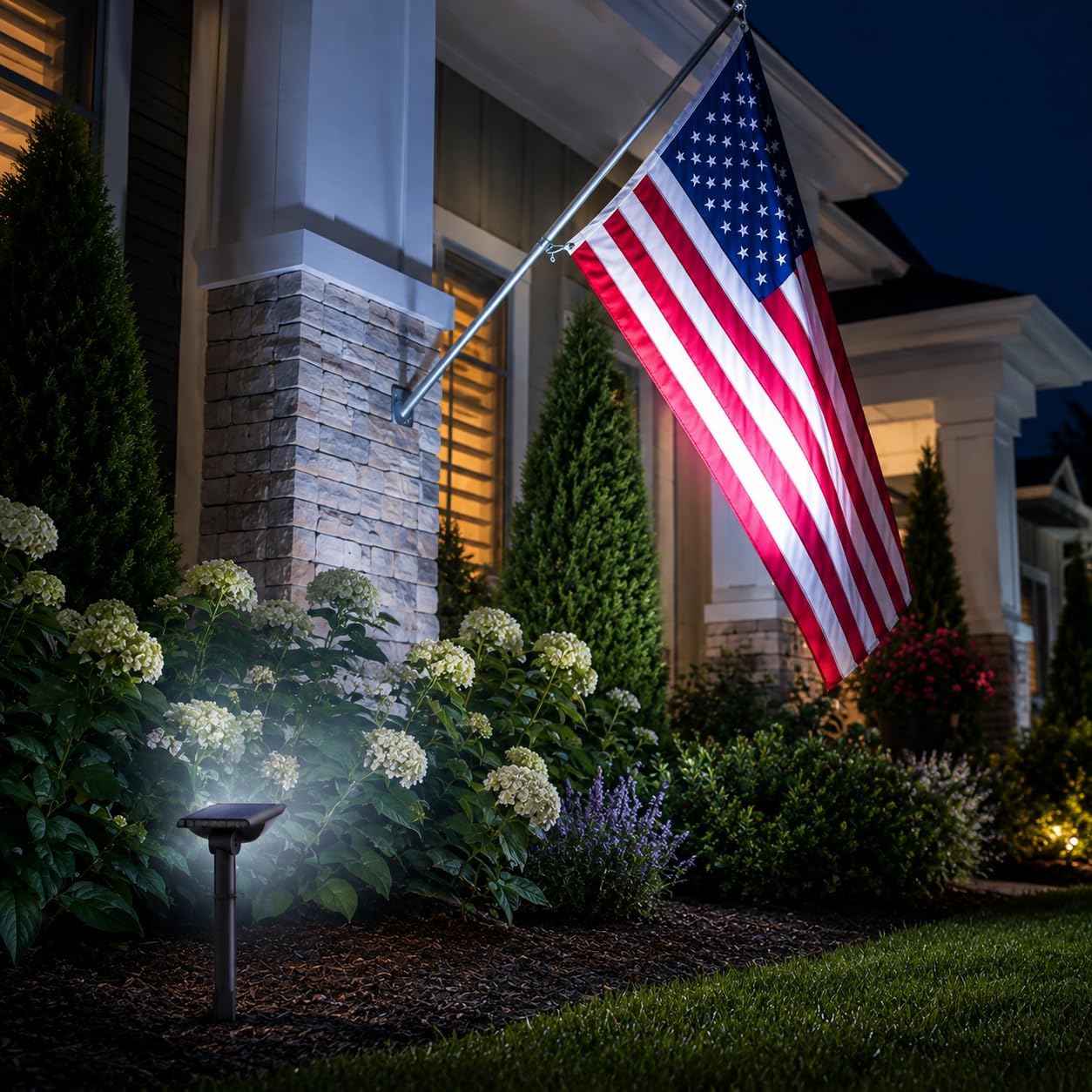 RUIKORING 73 LED Solar Spot Lights Outdoor Waterproof, Cool White, 1 Pack | Landscape Spotlight with 3 Lighting Modes, Dusk to Dawn Auto On/Off, 2-in-1 Wall & Ground Mount for Yard, Garden & Pathway