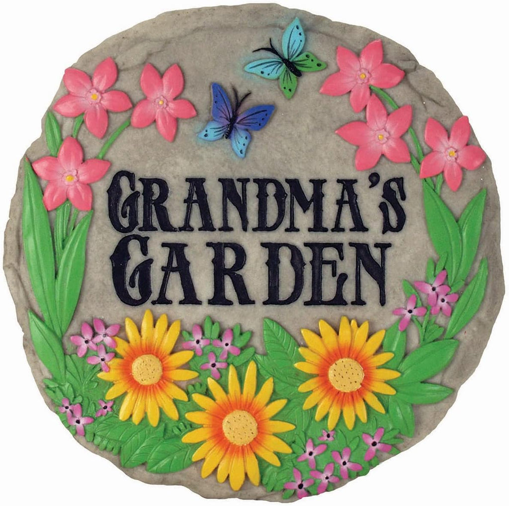 Spoontiques - Garden Décor - Grandma’s Garden Stepping Stone - Decorative Stone for Garden