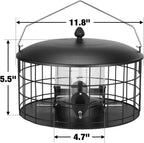 veehoo squirrel proof bird feeders for outdoors hanging showing dimensions