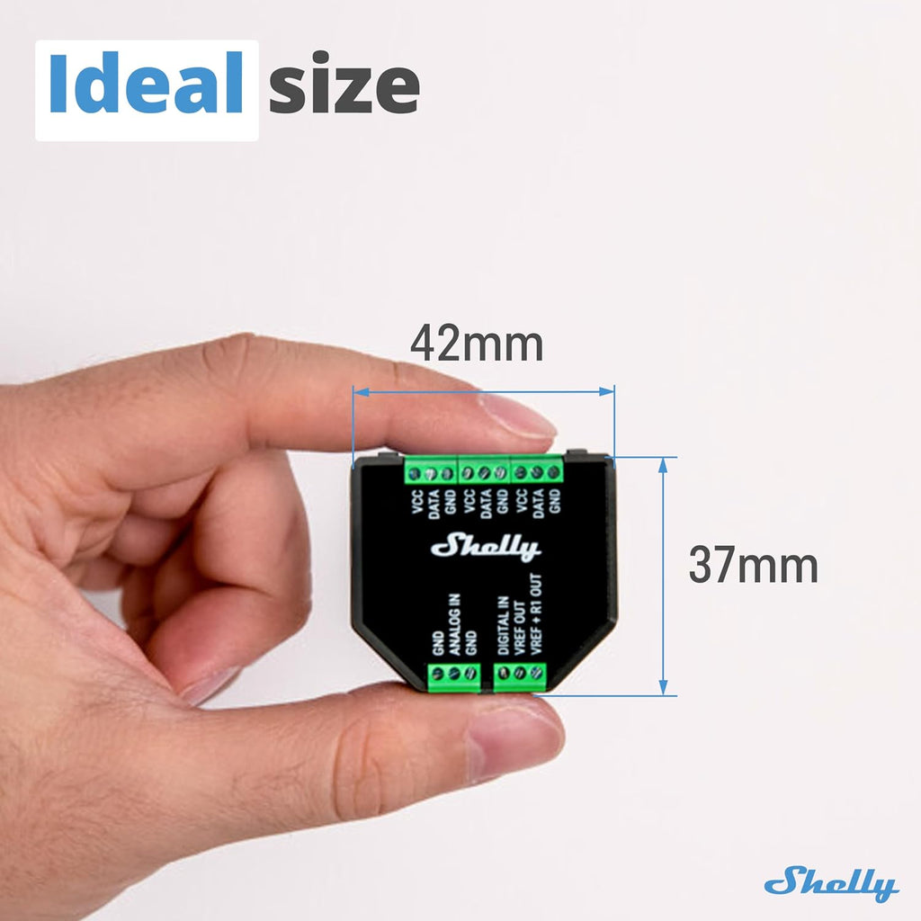 Shelly Plus Add-On | Wi-Fi & Bluetooth Add-On for Shelly Plus Devices | Measure Temperature and Humidity | Home Automation | Works with Alexa & Google Home | iOS Android App | No Hub | Digital Sensor