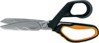 Fiskars PowerArc Heavy-Duty Scissors, Up to 30% More Power, Length 21cm, Durable Stainless Steel Blade/Plastic Handles, Black/Orange, 1027204