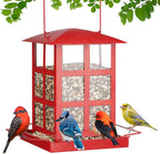 Bird Feeder, 6 LBs Large Capacity Bird Feeders for Outdoor Hanging | Heavy Duty Metal, Wild Birdfeeder, 4 Perches, Rainproof Waterproof, Easy to Fill and Clean, For Outside Garden Yard