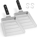 HaSteeL Griddle Metal Spatula, Large Stainless Steel Griddle Food Mover, Smash Burger Turner, Food Shovel Scraper, Ideal for Flat Top Teppanyaki Stir-frying Grilling Cooking BBQ, Dishwasher Safe, 2 PC